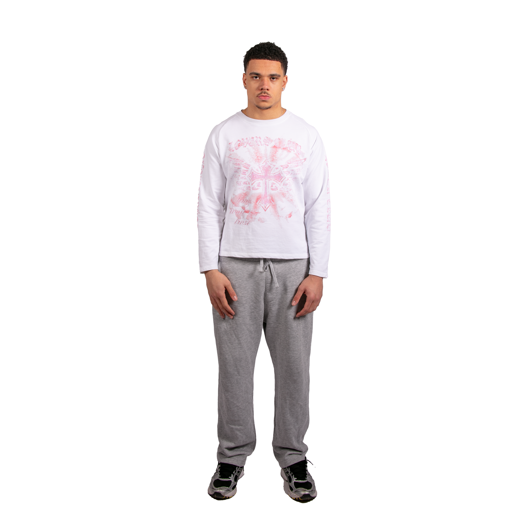 WHITE-PINK FAITH LONG SLEEVE