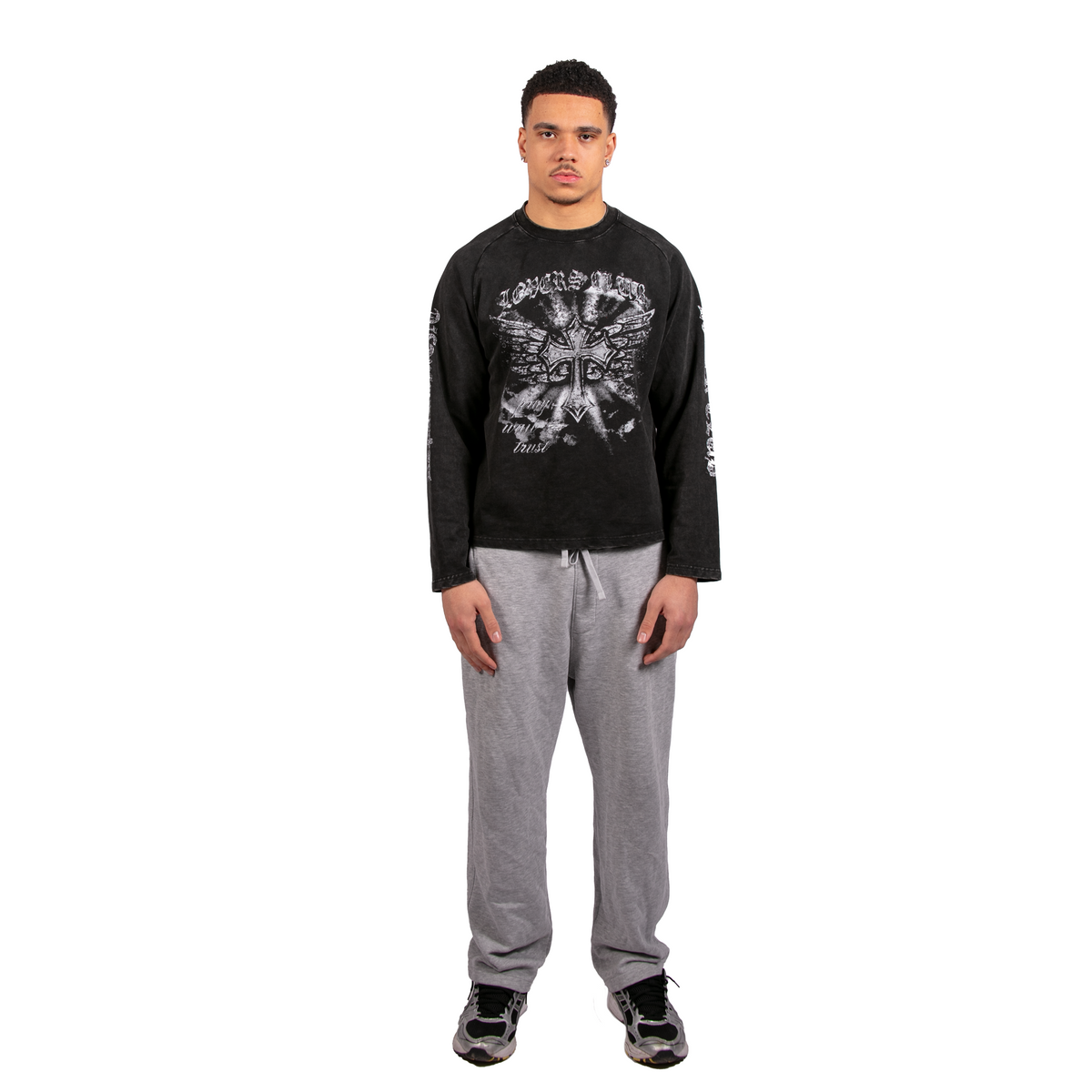 BLACK-GREY FAITH LONGSLEEVE