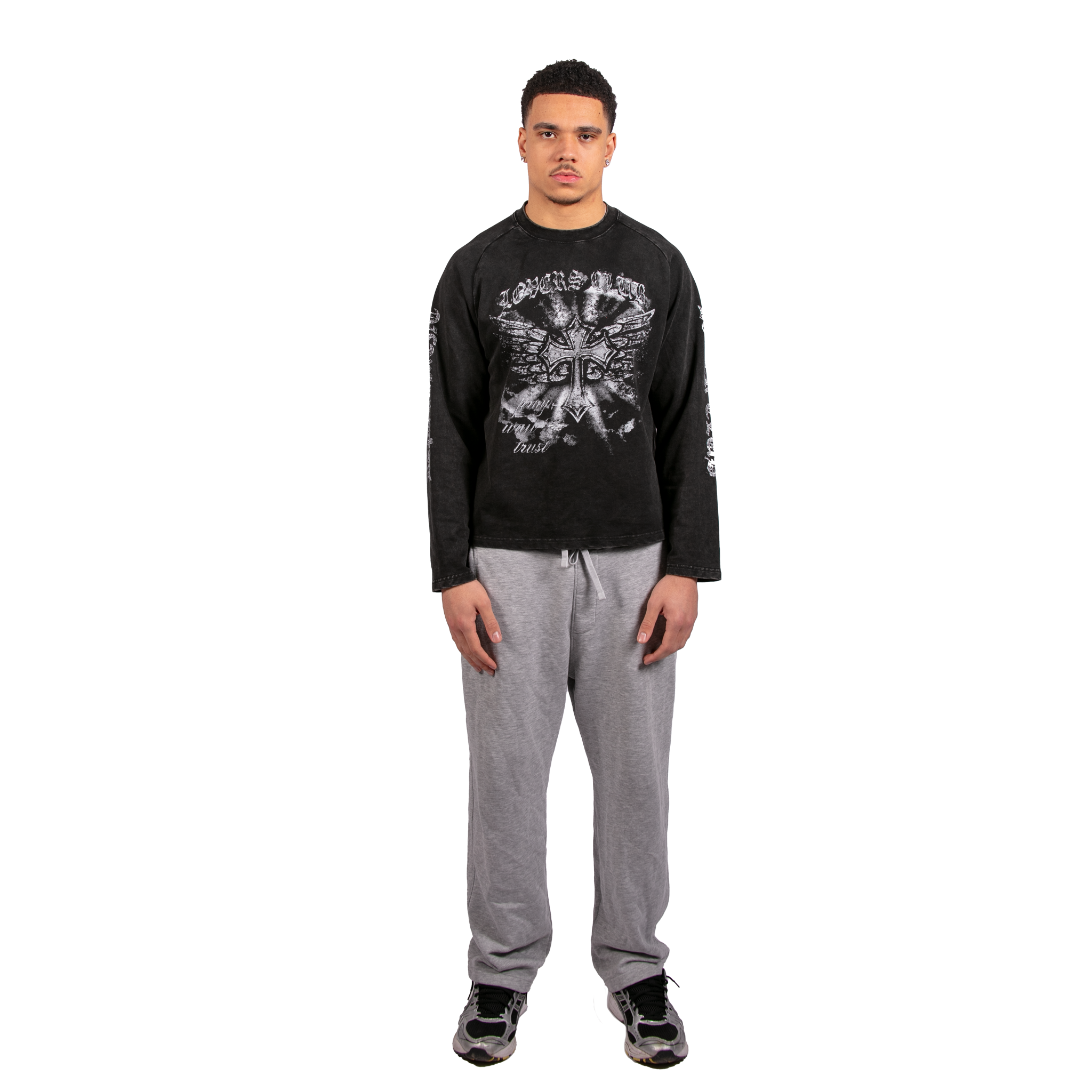 BLACK-GREY FAITH LONGSLEEVE