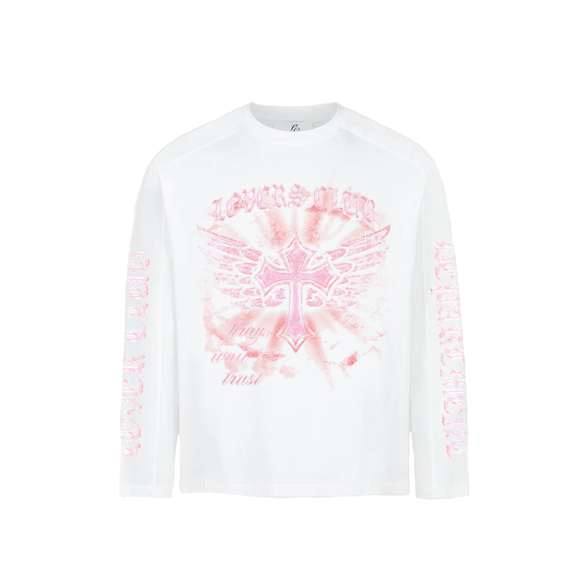 WHITE-PINK FAITH LONG SLEEVE