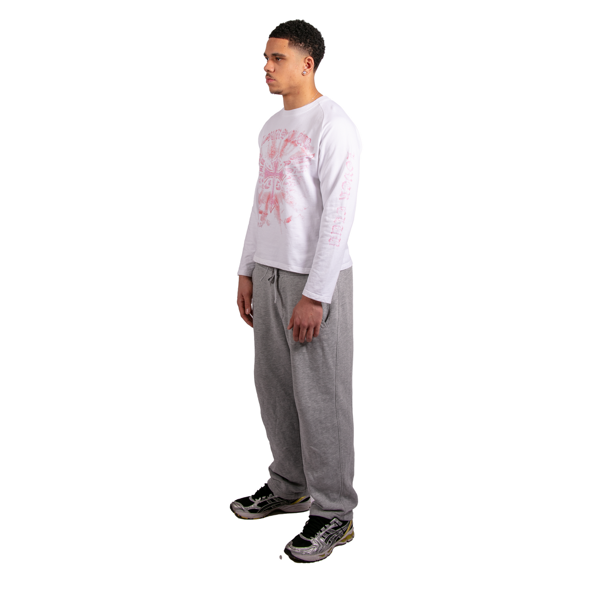 WHITE-PINK FAITH LONG SLEEVE