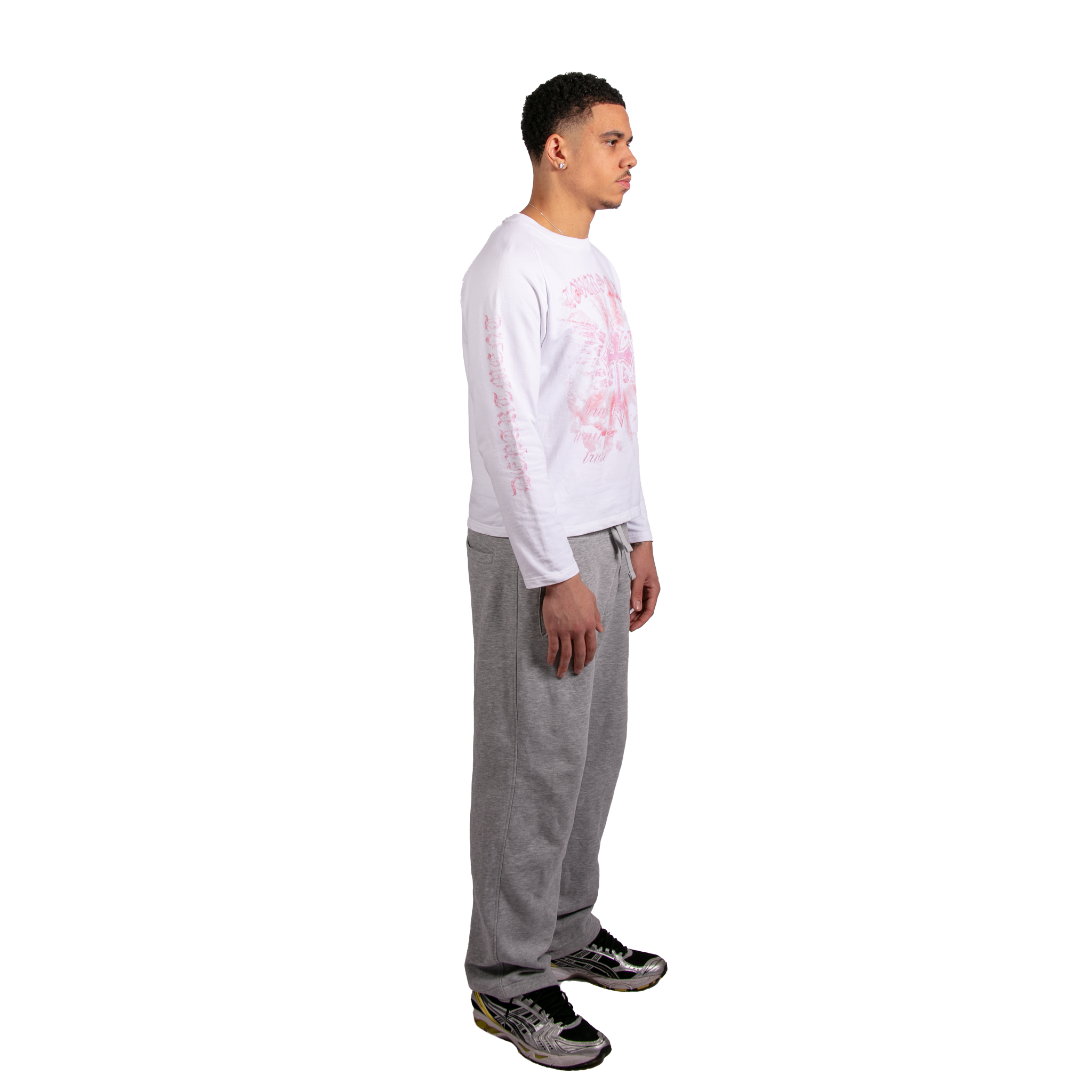 WHITE-PINK FAITH LONG SLEEVE